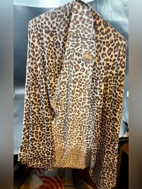 Wandering Dreams NY Leopard Print Duster Cardigan L Great Condition